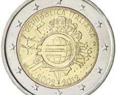 Italy 2 Euro Commemorative Coin 2012 - 10th Anniversary of Euro. UNCIRCULATED.