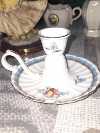 Vintage Spode Trapnell Sprays Handled Candle Holder Made of Fine Bone China in England