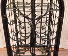 Antique Black Wrought Iron Wine Holder