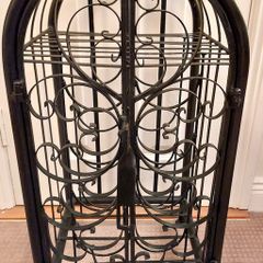 Antique Black Wrought Iron Wine Holder