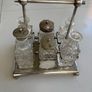Antique 6 piece silver condiment set. Image 2