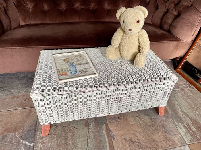 Sturdy Versatile Rattan and Bamboo Low Bench