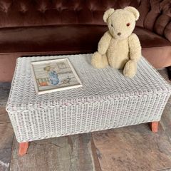 Sturdy Versatile Rattan and Bamboo Low Bench