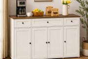 Sideboard Kitchen Cabinet with Worktop, Buffet Cabinet, Adjustable Shelves, Vintage