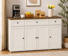 Sideboard Kitchen Cabinet with Worktop, Buffet Cabinet, Adjustable Shelves, Vintage