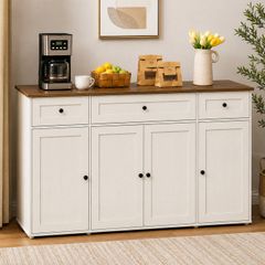 Sideboard Kitchen Cabinet with Worktop, Buffet Cabinet, Adjustable Shelves, Vintage