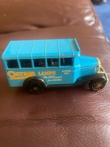 Vintage 70's Matchbox "Kelloggs Rice Krispies" Van and 90's Corgi "Osram Lamps" Bedford School Bus 6 Euro EACH