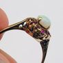 Vintage 9ct Yellow Gold Ruby & Fiery Opal Cluster Ring Image 7