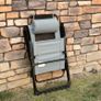 Set of 2 Grey Folding Recliner Chairs, Adjustable Outdoor Patio Lounge Chairs with Headrests and Metal Frames Image 6