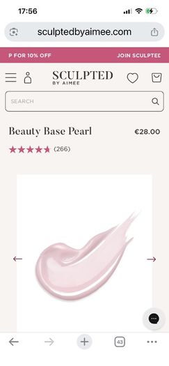 Sculpted by Aimee Beauty Base in Pearl. Moisturising Primer with SPF30. 50ml
