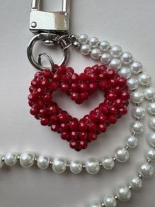 Heart beaded charm | Cholpan | perfect valentines gift
