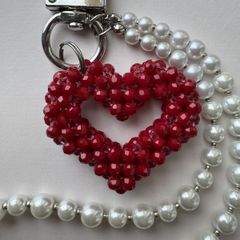Heart beaded charm | Cholpan | perfect valentines gift