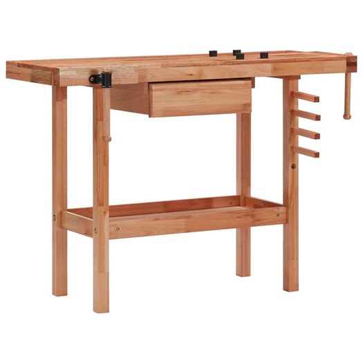 Carpentry Workbench with Drawer and 2 Vices Hardwood