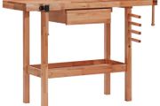 Carpentry Workbench with Drawer and 2 Vices Hardwood