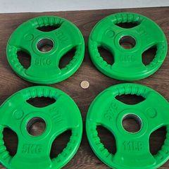 set of 4x5kilo coloured olympic plates
