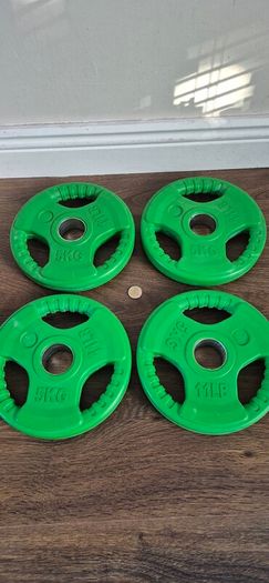 set of 4x5kilo coloured olympic plates