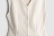 New Cream Tailored Button-down Vest Top