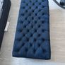 Chesterfield style Royal blue velvet pouffe Image 2