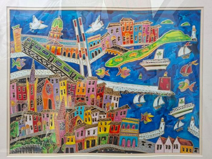 Stunning Large Original signed Painting(2004) of Dublin Bay by Irish Artist Simone Walsh