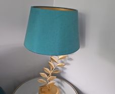 Gold Lamp with Teal Lamphade & Gold Insert