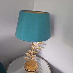 Gold Lamp with Teal Lamphade & Gold Insert