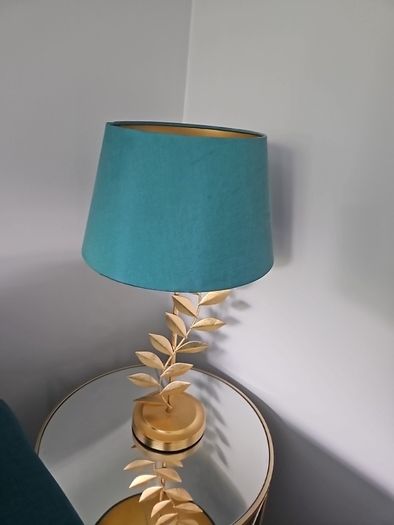 Gold Lamp with Teal Lamphade & Gold Insert