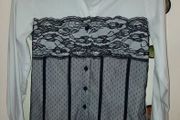 White Shirt with Black Lace Size Small