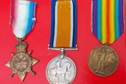 Ww1 1914 Trio Of  Medals And Photo Of J.Smith R.F.A. and his Sweetheart