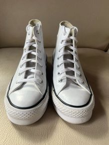 Converse Chuck Taylor Lift Leather Hi Top Trainers