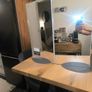 Veleka Gloss White Double Bathroom Cabinet with Mirrored door (H)540mm (W)550mm  B&Q Image 9
