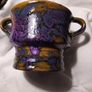 German Mid century unusual Glaze 2 handled ceramic Image 6