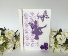 Beautiful handmade purple fairy card