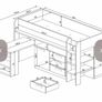 Midsleeper bed with desk and storage Image 3