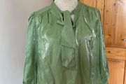 River Island pussy bow green top plus size