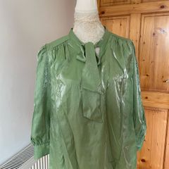 River Island pussy bow green top plus size
