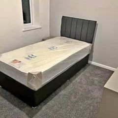 Single bed brand new with headboard and mattress in many colors