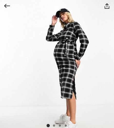 Mamalicious NEW checked dress maternity size M