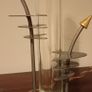 Art Deco Metal And Glass Cylinder Vase for Single Flower. Image 2