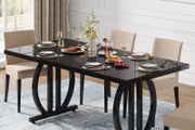 Industrial Dining Table for 4-6 People, 160 x 80 cm Metal Frame