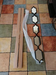 Unusual shape black frame mirror x 2