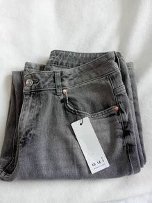 Grey Wide Leg Jeans - German Brand Oui - UK 12 - BNWT RRP 140