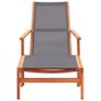 Garden Chair with Footrest Grey Solid Eucalyptus Wood and Textilene Image 2