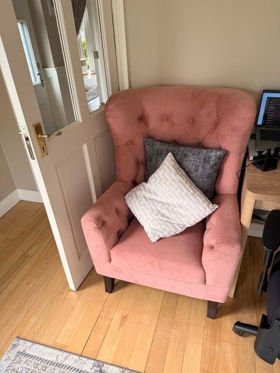 Pink arm chair