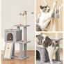118cm Cat Tree, Cat Tower with Scratching Posts - Grey Image 7