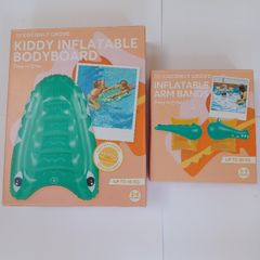 New Inflatable Bodyboard and Armbands Age 3-6