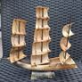 Vintage handmade Bull horn model Sailing Boat Image 2