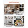 Stainless Steel Table, 61 x 45 cm Food Prep Worktable with Wheels, Kitchen Prep Table with Adjustable Undershelf Workstations for Commercial Kitchen, Restaurant, Hotel and Garage, Outdoor Image 2