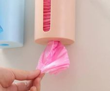 Brand New Space Saving Wall Mounted Plastic Bag Holdet With Scouring Pad Dispenser For Kitchen Or Bathroom - Colour - White - RRP - 2.49