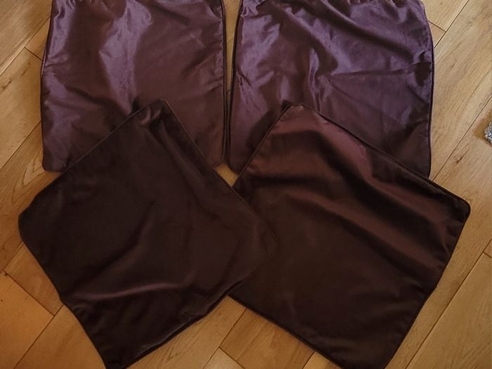 Soft Velour Chocolate Brown Cushion Covers x4
