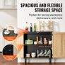 Black Rattan Cabinet Storage with 2 Magnetic Doors and Adjustable Shelves, Image 7